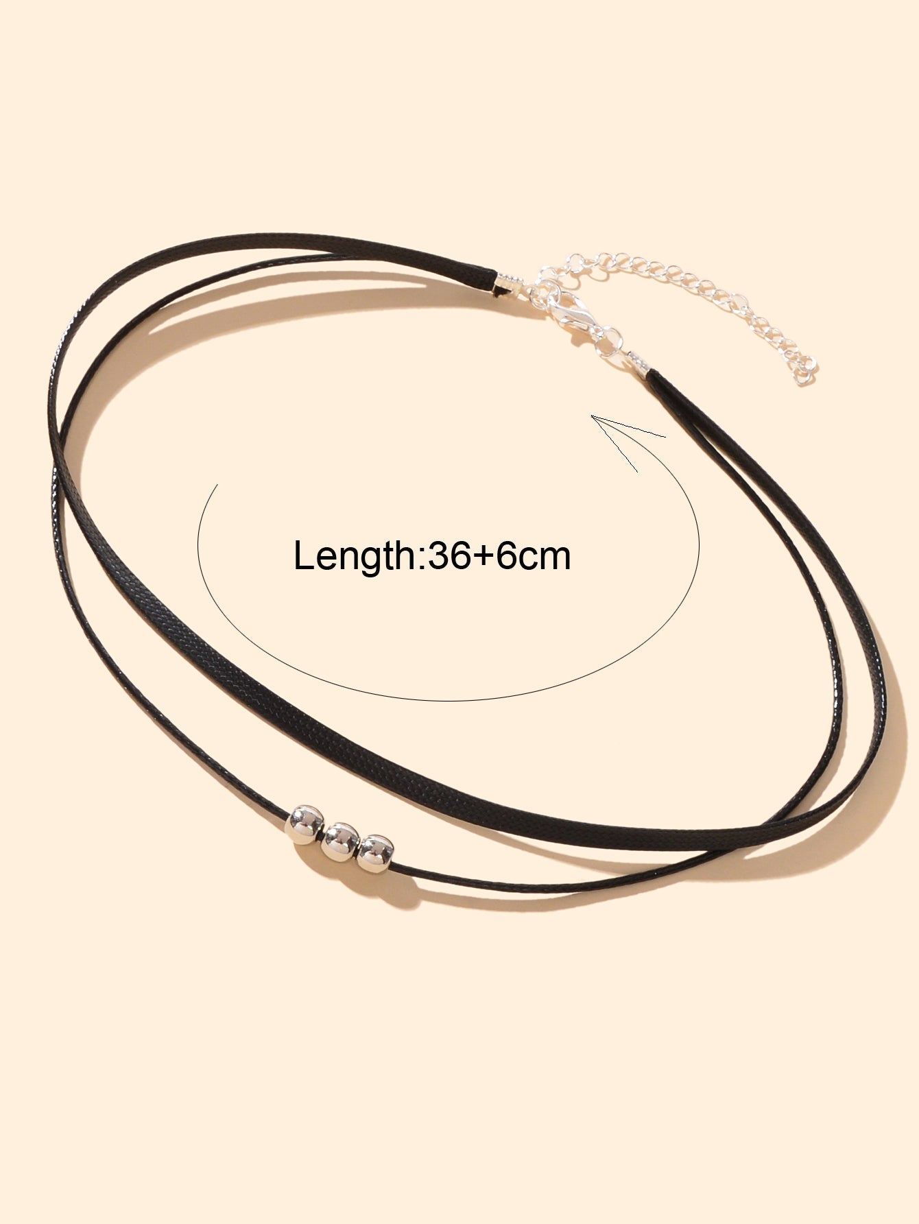 Gothic Hippie Black Pu Leather Double Layer Choker Cool Collar Short Necklace-3